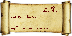 Linzer Hiador névjegykártya